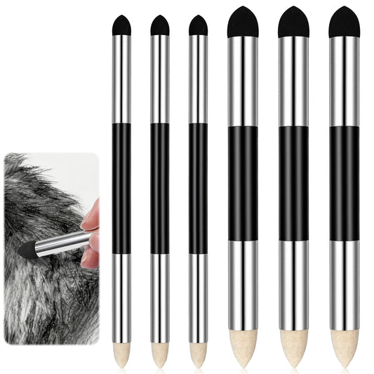 JJUNW 6Pcs Drawing Art Oil Soft Pastel Blending Tools, Blending Sponge Pen Set, Artist Blending Sponge Pen Dual Tip for Artist Professional Sketch Drawing Blending Lightening & Highlight