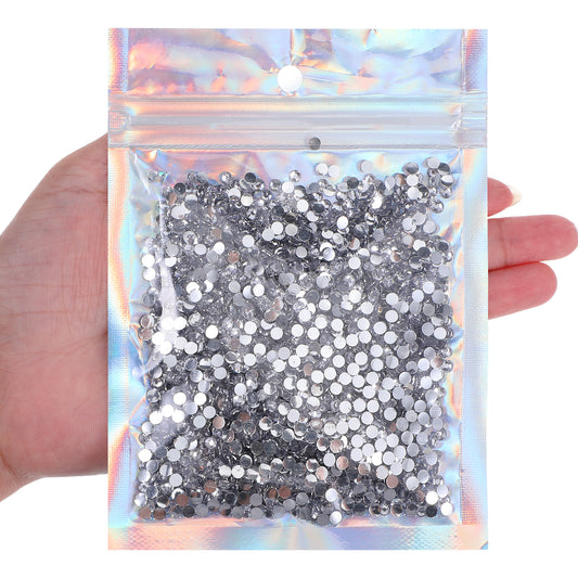 LXUEJIE 3000Pcs 3mm Bling Resin Rhinestones, Glitter Sequins Embellishments Gemstones Hotfix Flatback Crystal Bling Diamonds for Nails, Clothing, Cups, Bottles, DIY Makeup Craft Decoration(Silver)