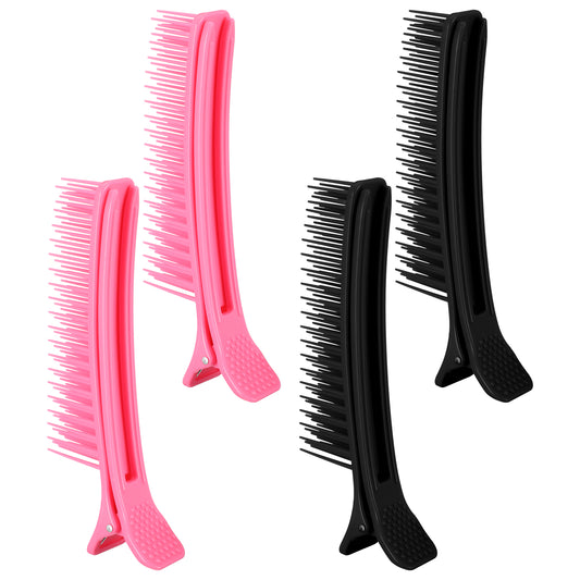MBAIYO 4 Pcs Grip Clips for Hair Sectioning,Nonslip Comb Clips for Parting Cutting Foiling Placing Extensions Salon Haircuts Coloring And DIY Accessories