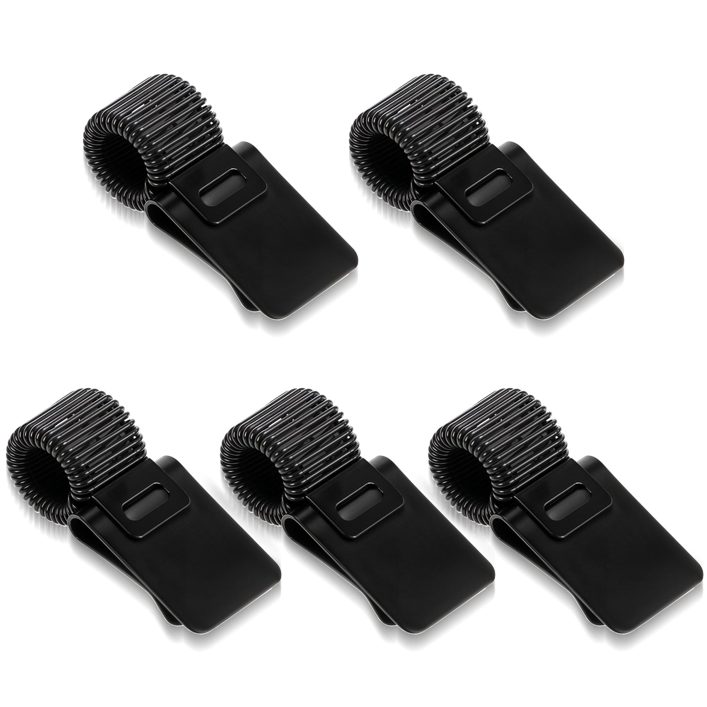GEEHUA 5 Pcs Pen Holder with Adjustable Spring Loop, Matel Pen Pencil Clipboard Holders Clips Pencils Pens Pencil Clip Organizer for Notebook Clipboard Whiteboard