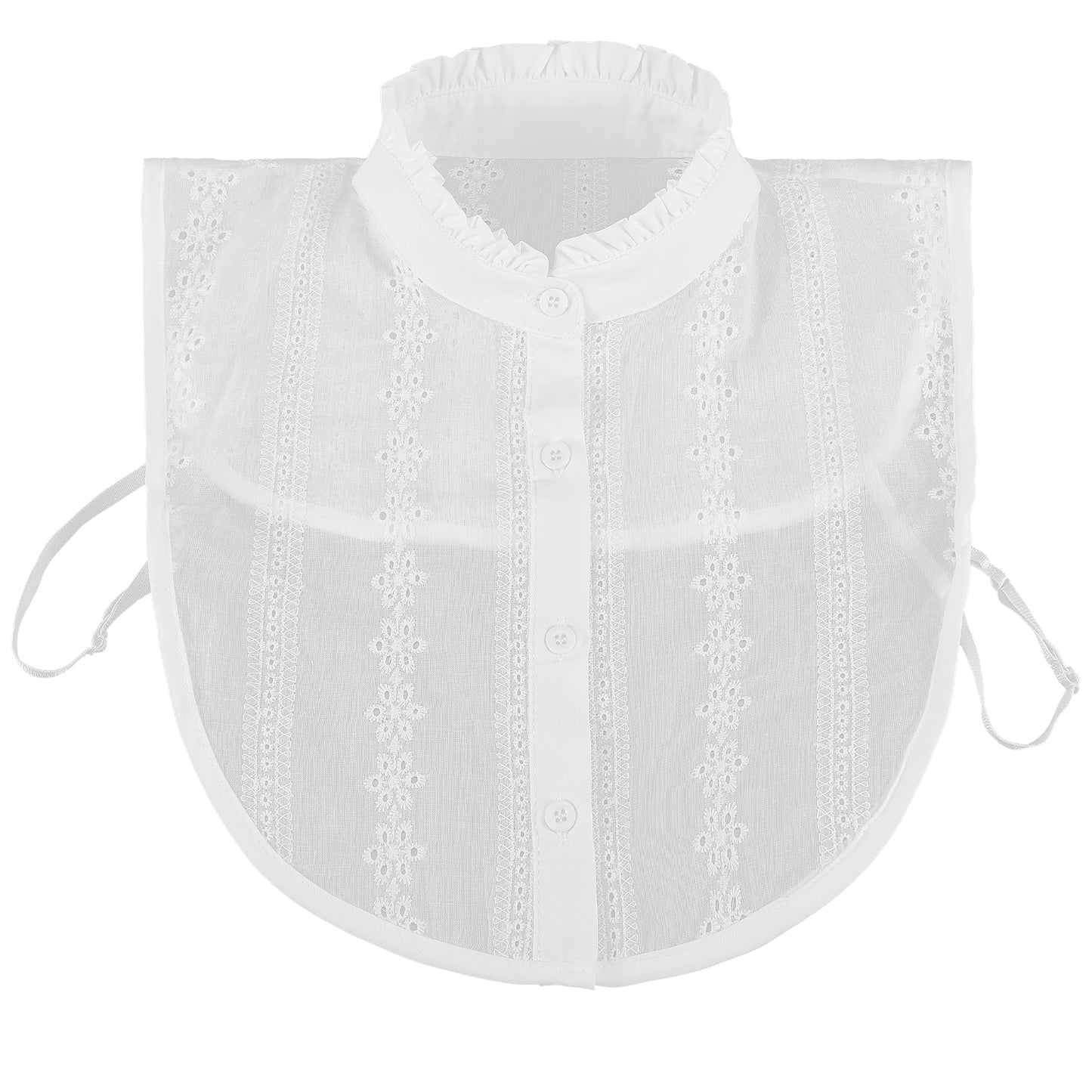 GEEHUA Detachable Faux Collar, Peplum False Collar White Fake Collars Hollow Out Blouse Half Shirts Dickey Collars for Women Girls
