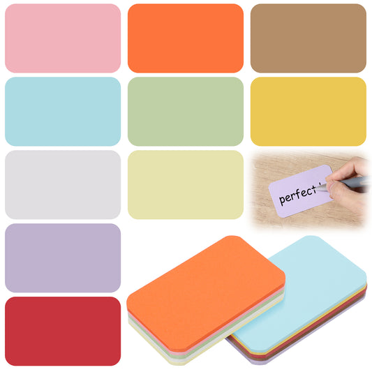 JJUNW 100Pcs Business Cards, Blank Note Cards, Blank Business Card Coloured Index Carded, Printable Gift Card for Learning, Office, University, Presentation