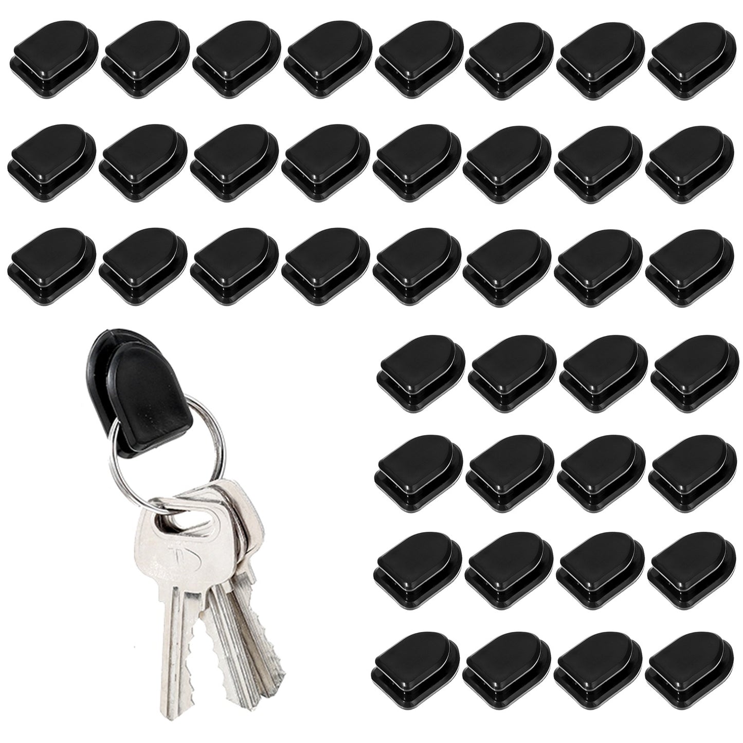 WJIAAA 40PCS Self Adhesive Hooks, Car Black Sticky Hooks Multifunctional Vehicle Adhesive Hook Hanging Storage Hook Hangers Stick Vehicle Decor for Car Kitchen Bathroom Bedroom Entrance Door Key