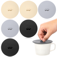 LIQWEI 6Pcs Mug Cover, Silicone Cup Covers, Silicone Cups Lids Reusable Coffee Mug Lid, Colored Universal Cupping Lids Drink Covers for Mugs Tea Cups Coffee Cup(Style B)