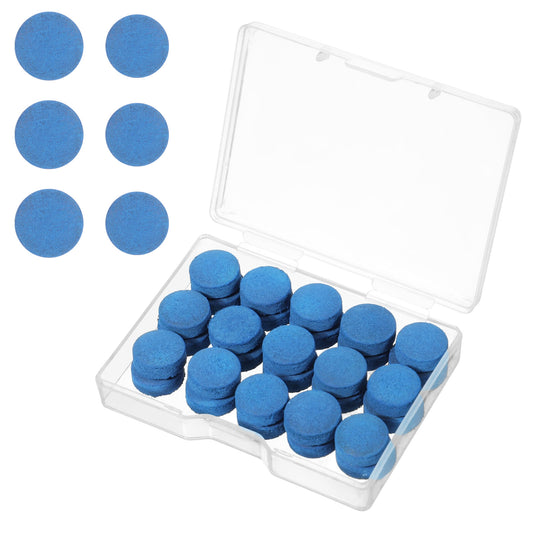 HJZHII 30Pcs Billiard Pool Cue Tips Replacement Kit with Storage Box, 15pcs 12mm Pool Stick Tips 15pcs 13mm Pool Stick Tips Blue Cue Tips for Pool Cues and Snooker