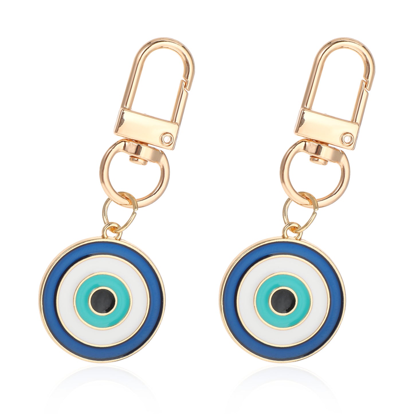 MBAIYO Colorful Evil Eye Keychains, 2Pcs Good Luck Amulet Protection Blue Car Key Chain Key Ring Purse Bag Keychain for Women and Men