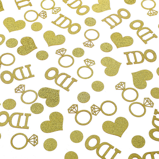 LXUEJIE 200 Pcs Gold Wedding Table Confetti, Glitter Bridal Shower Confetti Engagement Party Decorations for Wedding Anniversary Ceremony Bachelorette Bridal Party