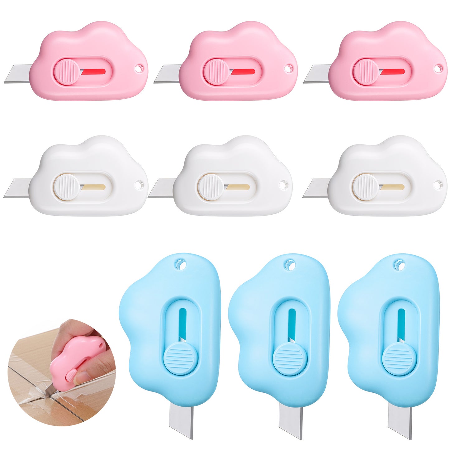 cobee 9 Pcs Mini Box Opener, Mini Security Case Opener Small Art Knives Wrap Case Openers Security Box Cutter for Opening Envelopes Bags Boxes DIY Crafts