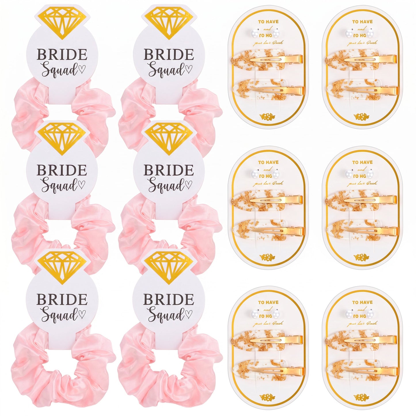 XLIUAX 24 Pack Hair Scrunchies Hair Clips Set, Soft Satin Ponytail Holders
