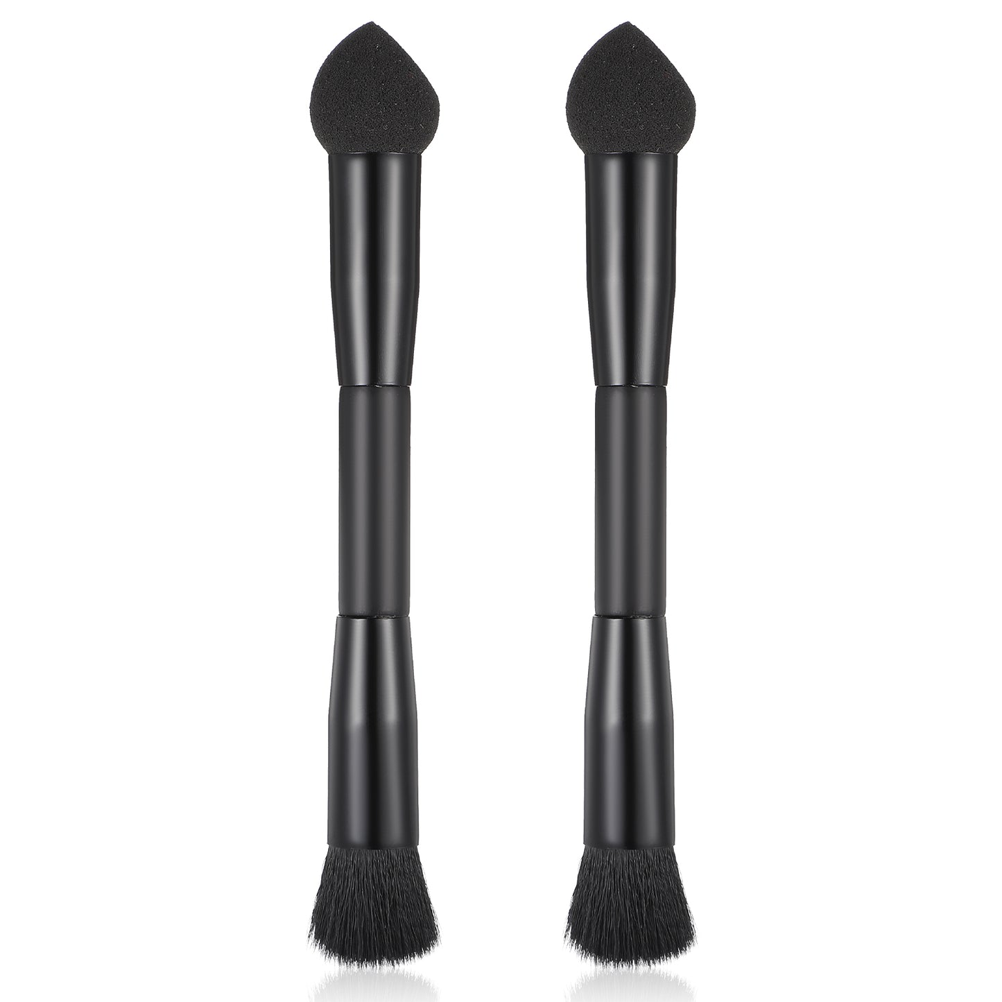 MBAIYO 2 Pcs Dual Ended Hairline Brushes, Root Concealer Brush Set with Sponge Tip and Soft Bristles for Covering Hair Root Touch Up Contouring Blending