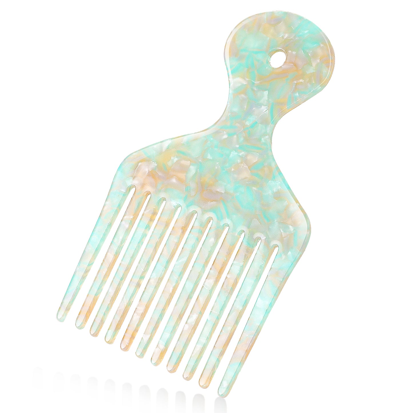 cobee 1 Pc Curly Hair Detangling Comb, Women's Comb, Cellulose Acetate Hair Comb, Curly Hair Afro Hairstyle Wide Tooth Comb Hair Styling Tool For Women, Men, Beard Grooming And Detangling(green)