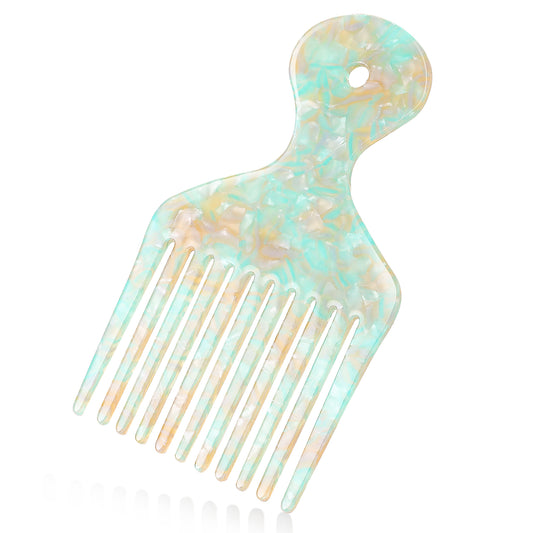 cobee 1 Pc Curly Hair Detangling Comb, Women's Comb, Cellulose Acetate Hair Comb, Curly Hair Afro Hairstyle Wide Tooth Comb Hair Styling Tool For Women, Men, Beard Grooming And Detangling(green)