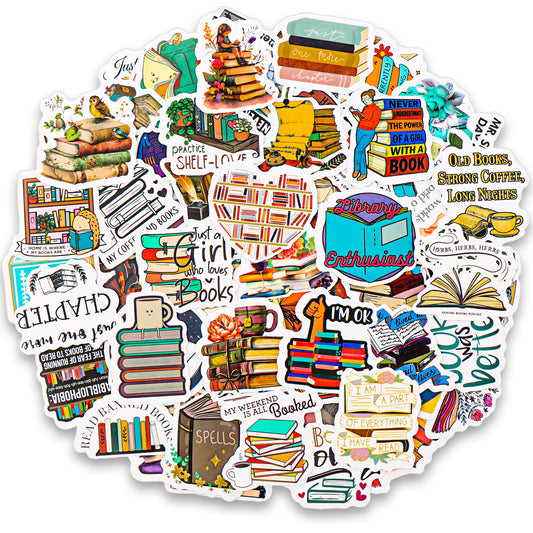 cobee 100PCS Book Stickers, Bookish Reading Stickers Vinyl Waterproof Cute Reading Stickers Gift for Kindle Book Lovers Water Bottle Laptop Phone Case Binder