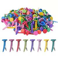 TIESOME 200 PCS Paper Fasteners, Round Head Split Pins Metal Paper Clips for Crafts Metal Paper Brads Round Fasteners Smooth Mini Brads for DIY Crafts Projects Scrapbooking Photo Walls (Colorful)