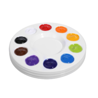 TIESOME 6 Pcs Paint Mixing Palette, 6.5 Inch Round Plastic paint palette for Acrylic Oil Watercolor, Reusable Lightweight Color Mixing Tray for Artists, DIY Craft, Studio & Classroom