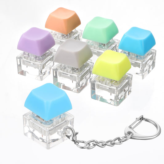 JIEYAO 6 Pack Keyboard Fidget Keychain, Keyboard Fidget Toy Button Clicker Decompression Finger Clicker Toys Button Squeeze Toys Finger Clickers for Office Desk Pass the Time Stress Relief Gifts