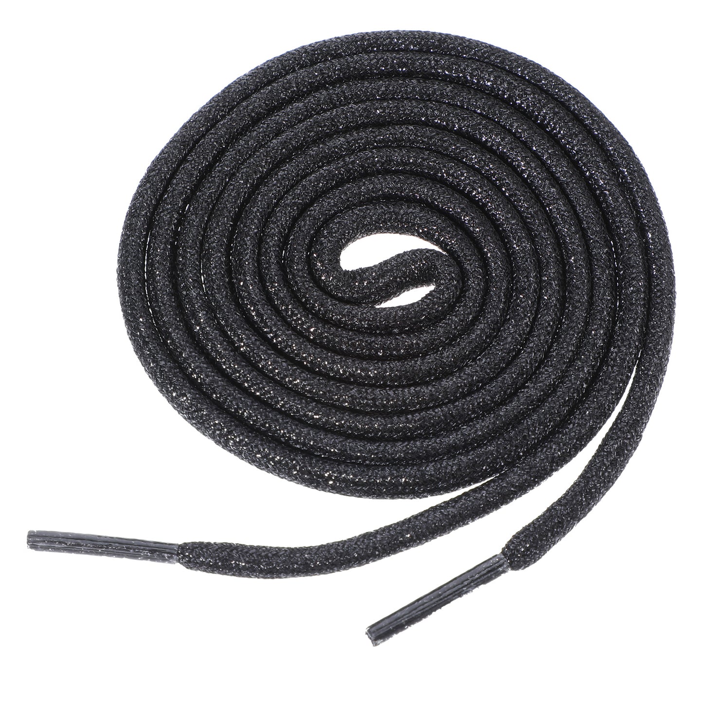 JIEYAO 2Pair Round Glitter Shoe Laces, Bling Sequin Shoelaces Sparkle Shoe Strings for Sneaker Sweatpants Hoodies Accessories(Black)