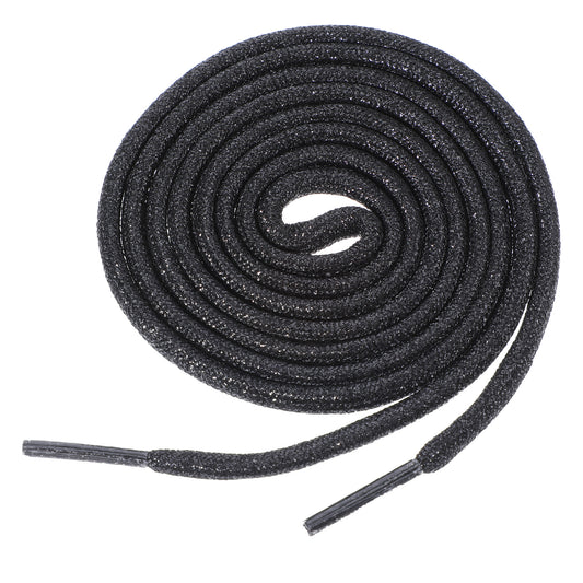 JIEYAO 2Pair Round Glitter Shoe Laces, Bling Sequin Shoelaces Sparkle Shoe Strings for Sneaker Sweatpants Hoodies Accessories(Black)