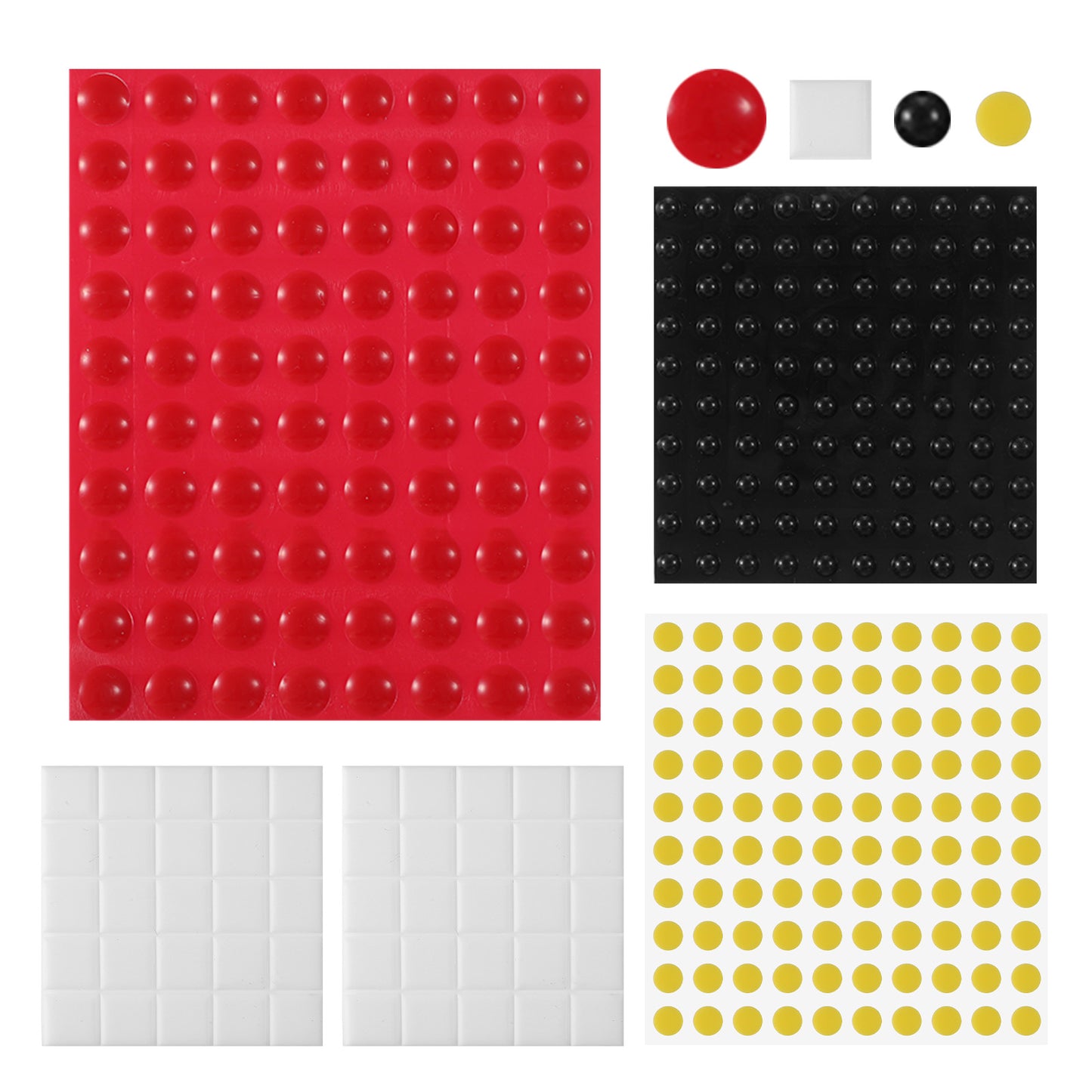 XLIUAX 330pcs Bump Dots for Visually Impaired, Low Vision Aids Braille Stickers Silicone Braille Label for Blind & Elderly (Black, Red, White, Yellow)