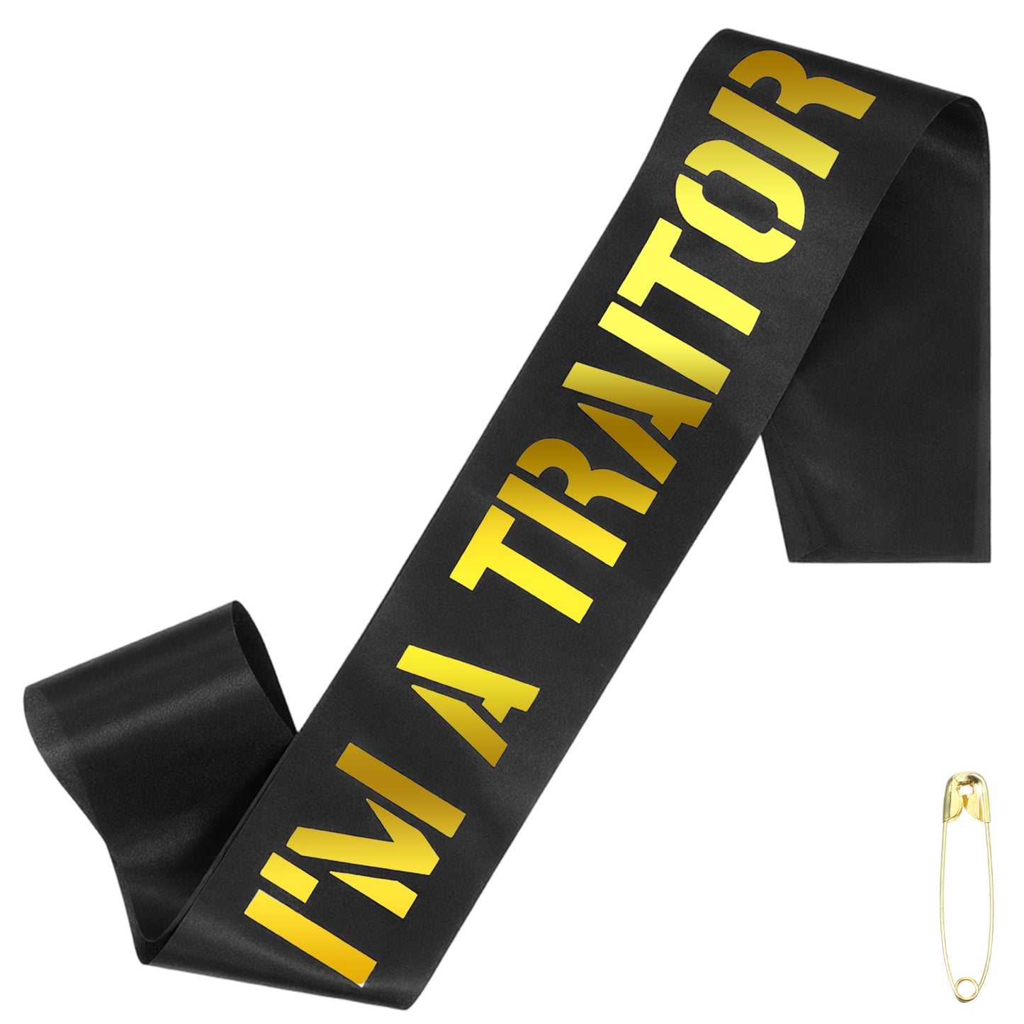 GEEHUA I'm A Traitor Sash with Gold Foil, Funny Black Going Away Party Decorations Later Traitor Retirement Sash for Coworker Moving Away Job Change Later Relocating Graduation Party Sashes for Women