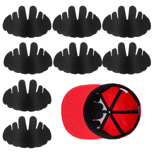 JIEYAO 8Pcs Hat Shaper Inserts, Black Hat Shapers with Cave Design Hat Sweat Liner Hat Support Brim for Sports Caps Insert