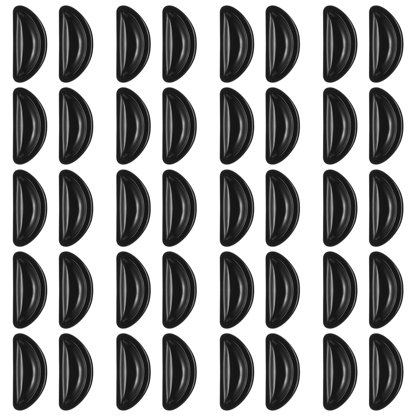 JIEYAO 20 Pair Black Eyeglass Nose Pads, 3mm Adhesive Glasses Nose Pad,Soft Silicone Glasses Nose Grips Non-Slip Sunglasses Nose Pads Replacement Heighten Air Chamber Nose Pads for Full Plastic Frames