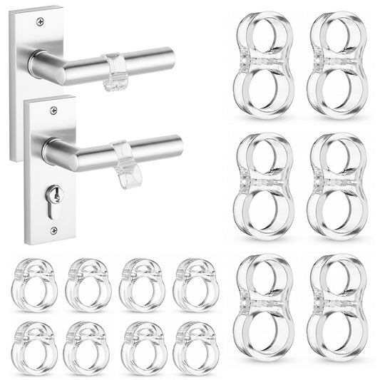 HJZHII 14 Pcs Door Handle Bumpers, 2 Size Clear Silicone Door Handle Bumper