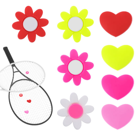 Giantree 8Pcs Tennis Dampener, Tennis Racket Dampener, Tennis Vibration Dampener Tennis Accessories, Heart-Shaped Silicone Dampener Shock Absorber Cute Tennis Supplies Great Tennis Gift(8Pcs)