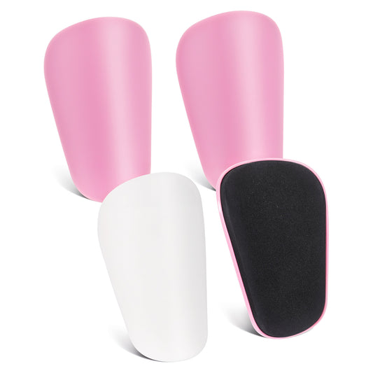 AOZUO 2 Pairs Mini Football Shin Guards, Miniature Shin Guard Soccer for All Ages Extra Small Protective Equipment Shin Pads for Men Women(Pink, White)