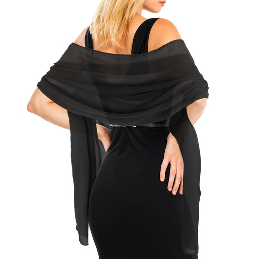 Jeffdad JJUNW Women Shawls and Wraps for Evening Dress Wedding Shawl Wraps Guest Shawl Wrap Bridesmaid Scarves(Black)