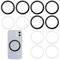 Giantree 12 Pcs Universal Metal Ring Magnet Sticker for Phone Cases & Wireless Charger, Ultra-Thin Magnetic Adapter Magnetic Ring for Car Holder & Wireless Charging, (Without Magnet) Black, White