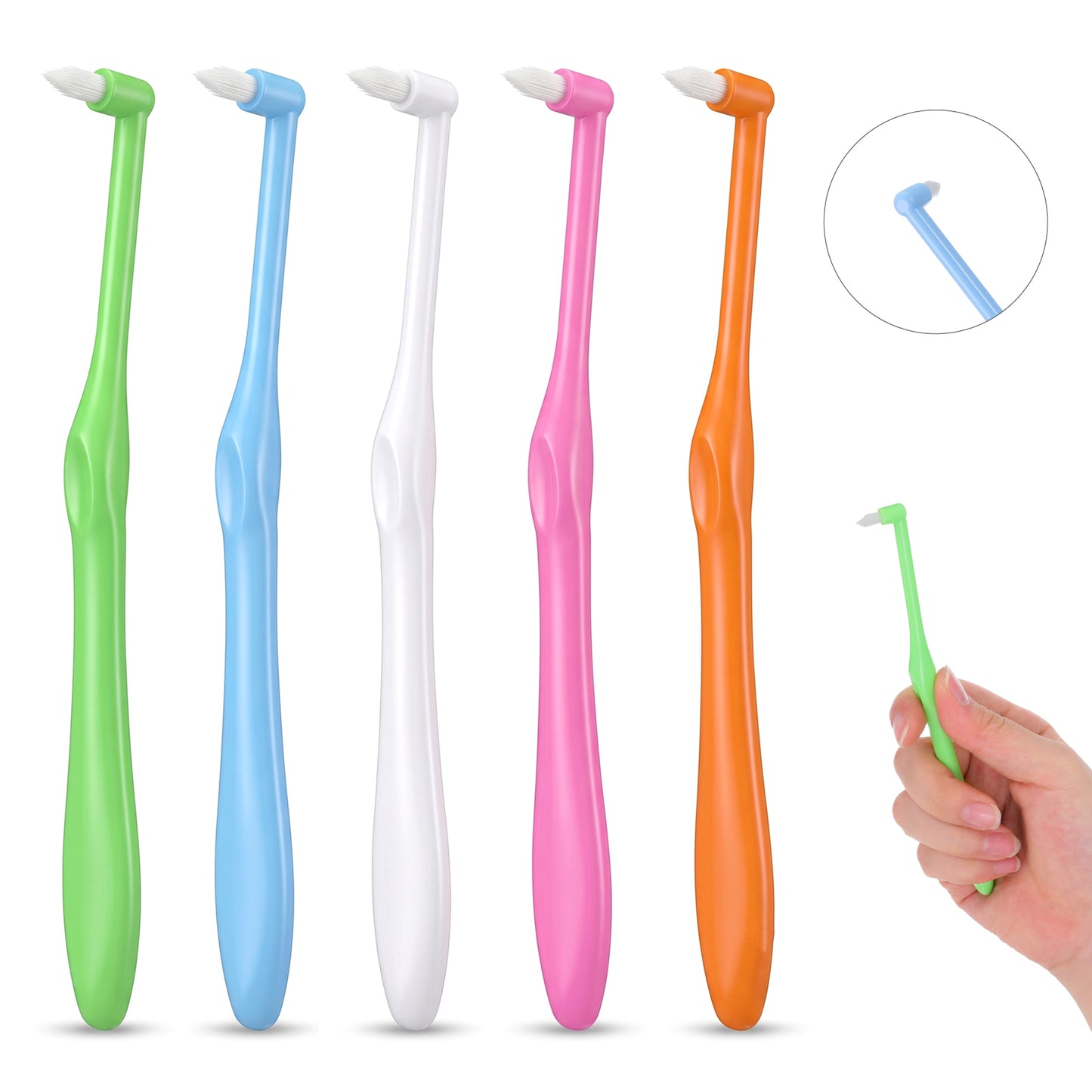 SULIKJHUI 5 Pack End Tuft Toothbrush, End Tuft Toothbrush