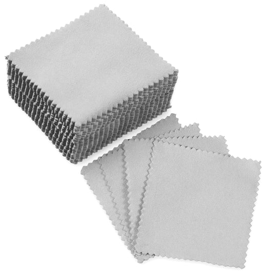 cobee 50 Pcs Jewelry Cleaning Cloth, Soft Polishing Cleaning Cloths Double Sided Silver CleaningCloth for Jewellery Watch Coins Non-Abrasive Silver Jewelrys Cleaner (3.15 x 3.15 inch)