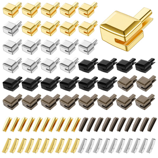 HJZHII 40 Sets Metal Zipper Latch Slider Retainer, #5 Zipper Stopper Repair Kit Zippers Bottom Replacement Zippers Repair Retainer Insertion Pin Sewing Accessories for Jacket Coat Jeans DIY(4 Colors)
