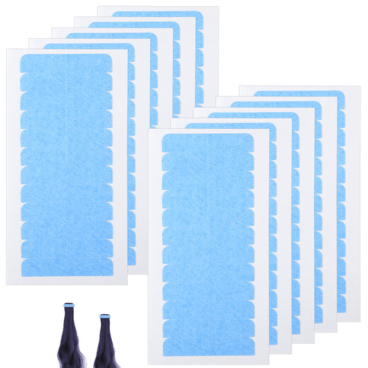 Bewudy 120Pcs Double-Sided Adhesive Tape for Seamless Hair Extensions Double-Sided Tape Replacement Tapes, Super Adhesive Strips for Tape-In Hair Extensions(10 Pcs Blue)