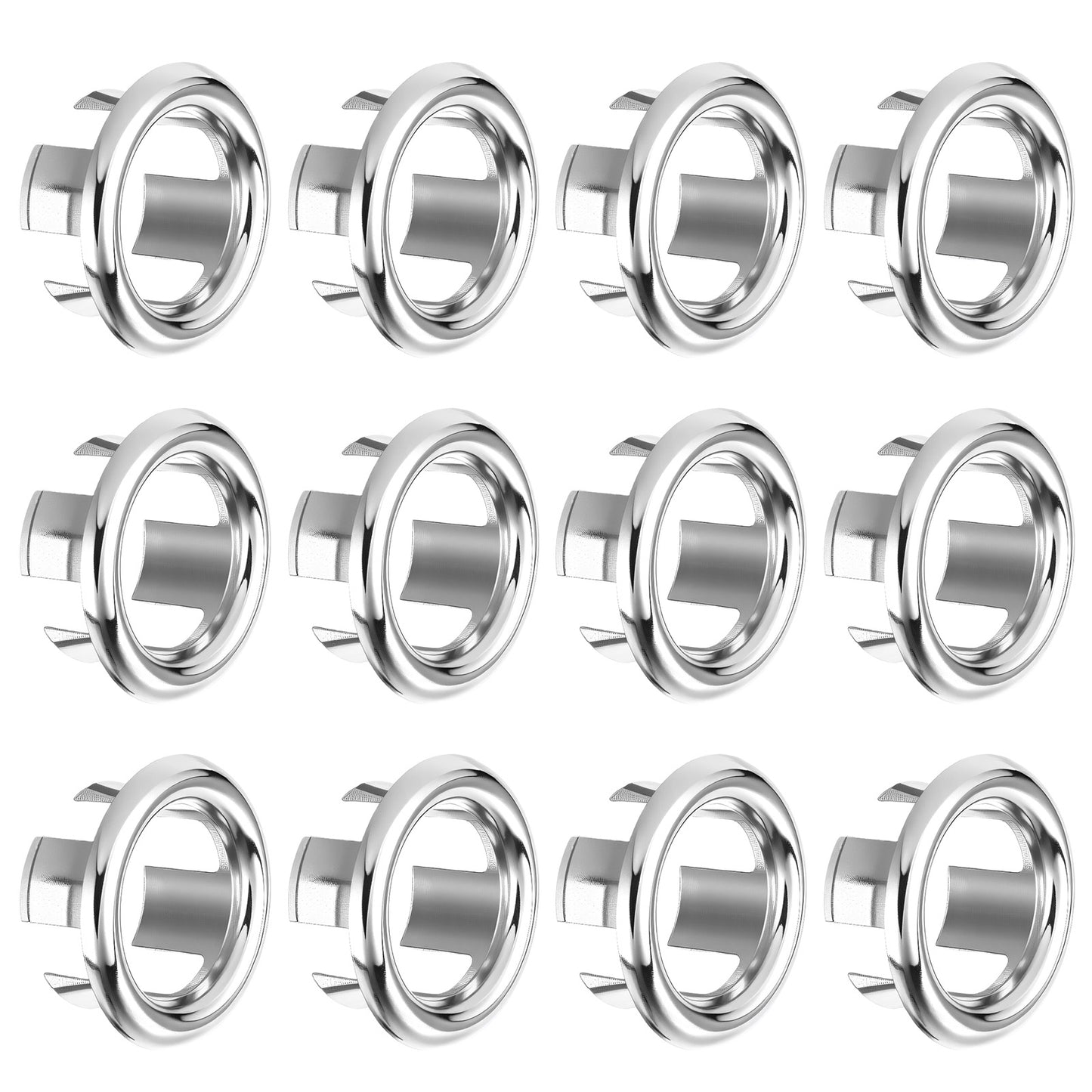 TIESOME 12 Pack Sink Overflow Ring Cover, Bathroom Kitchen Sink Basin Trim Overflow Cover Round Hole Insert Drain Cap
