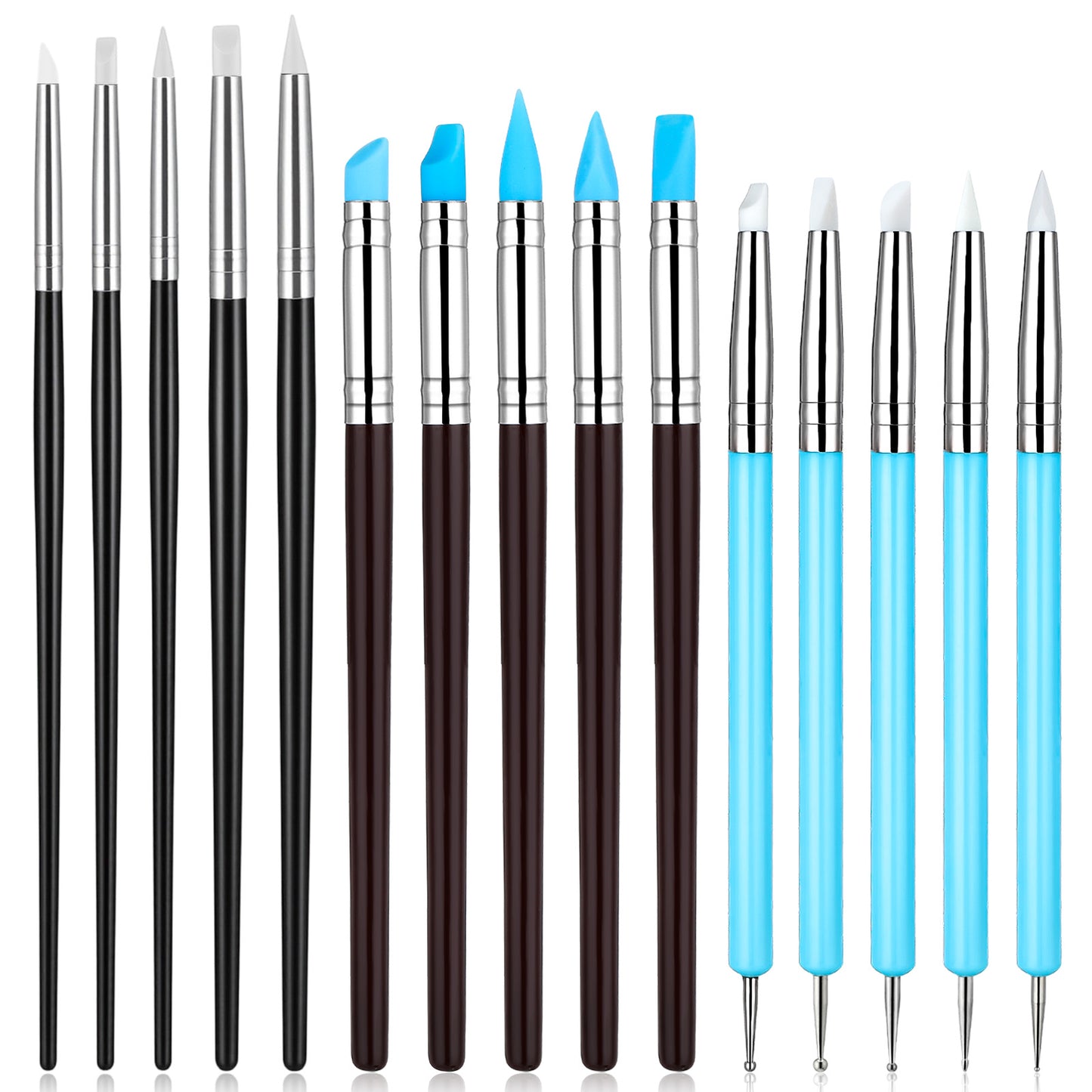 TIESOME 15Pcs Clay Tools Sculpting, Sculpting Tools & Dotting Tools, Silicone Modeling Tool for DIY Art, Pottery, Nails, Painting