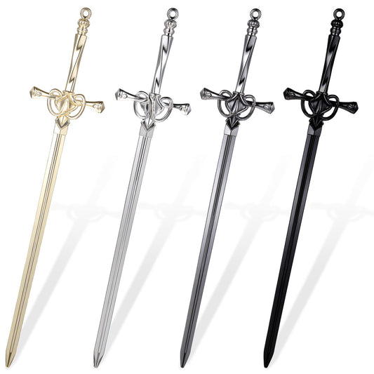 MBAIYO 4 Pack Letter Openers, Sword Letter Opener with Ergonomic Handle Fancy Decorative Envelope Slitter Mail Opener Tool for Home Office Desk