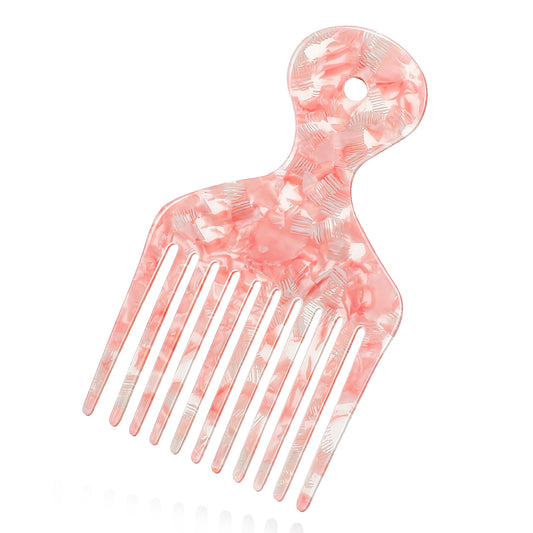 cobee 1 Pc Curly Hair Detangling Comb, Women's Comb, Cellulose Acetate Hair Comb, Curly Hair Afro Hairstyle Wide Tooth Comb Hair Styling Tool For Women, Men, Beard Grooming And Detangling(pink)