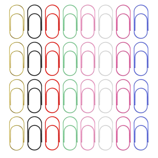 JJUNW 50 Pcs Jumbo Paper Clips, 2 inch Colored Large Paperclips, Binder Clip Non Skid Smooth Oversized Paperclips Office Supply Planner Invitation Accessories