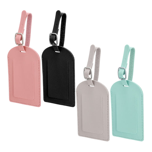 LXUEJIE 4 Pcs Luggage Tags, Leather Luggage Tags for Suitcases, Baggage Labels with Adjustable Strap Durable Travel Tag for Preventing Loss of Bags and Suitcases