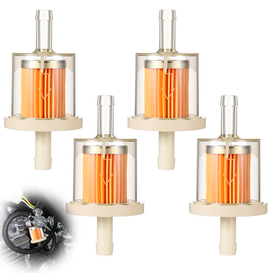 MBAIYO 4Pcs Inline Fuel Filter, Universal Motorcycle Petrol Inline Filter for 1/4" & 5/16" Lawn Mower Small Engine Scooter Garden Equipment