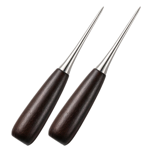 LXUEJIE 2PCS Leather Working Awl Tool, Sewing Awls with Wooden Handle