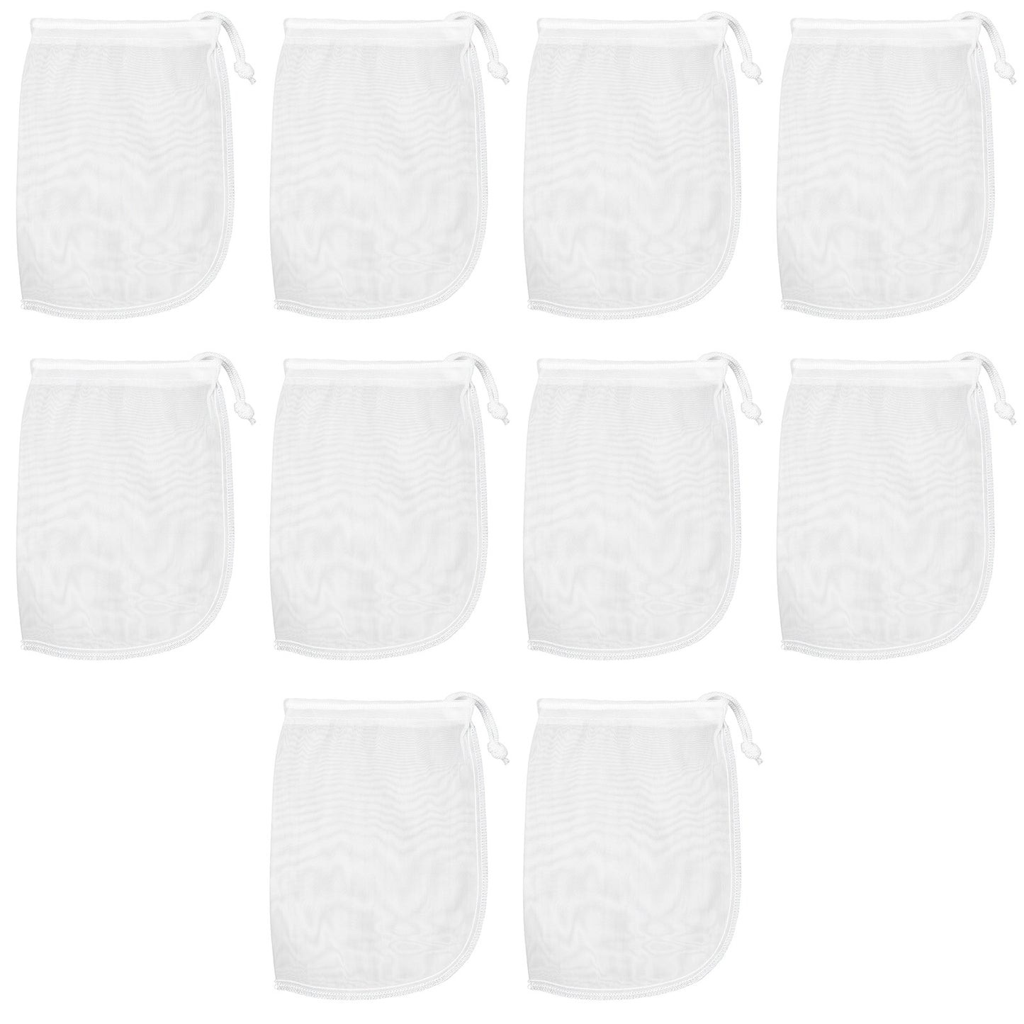 XLIUAX 10 Pcs Fine Media Filter Bag, 180 μm 7.5 x 3.6in Aquarium Filter Bags Reusable Drawstring Mesh Media Bags for Very Fine Resins Filters Fish Tank