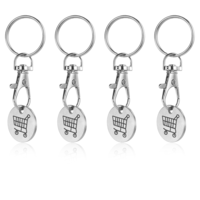 Giantree 4 Pack Metal Shopping Cart Coin Keychains, Trolley Token Keyrings, Trolley Coin Keyring UK Set, Trolley Tokens for Supermarket Cart Trolley Key for Hassle-Free Grocery Shopping