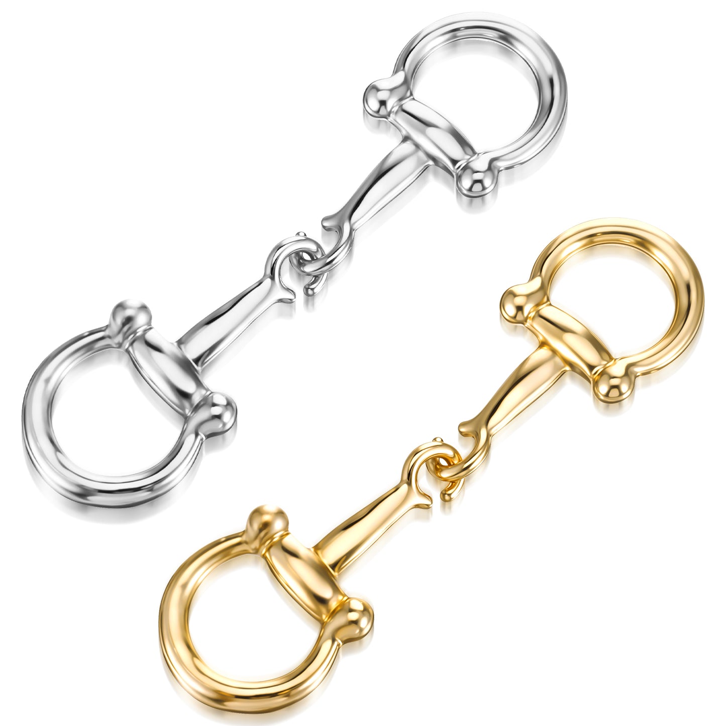 AOZUO Scarf Ring for Women, 2pcs Metal Horsebit Silk Scarf Buckles Shawl Clip Rings Brooch Pin Buckle Charms for Lady Girls Decoration Accessories