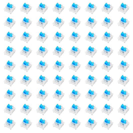JJUNW 72 Pcs Mechanical Keyboard Switches, Blue Switches with 3 PIN Mechanical Keyboard Switches Dustproof and Waterproof for DIY Kits,LED Keyboards,Gaming Keyboards,Etc
