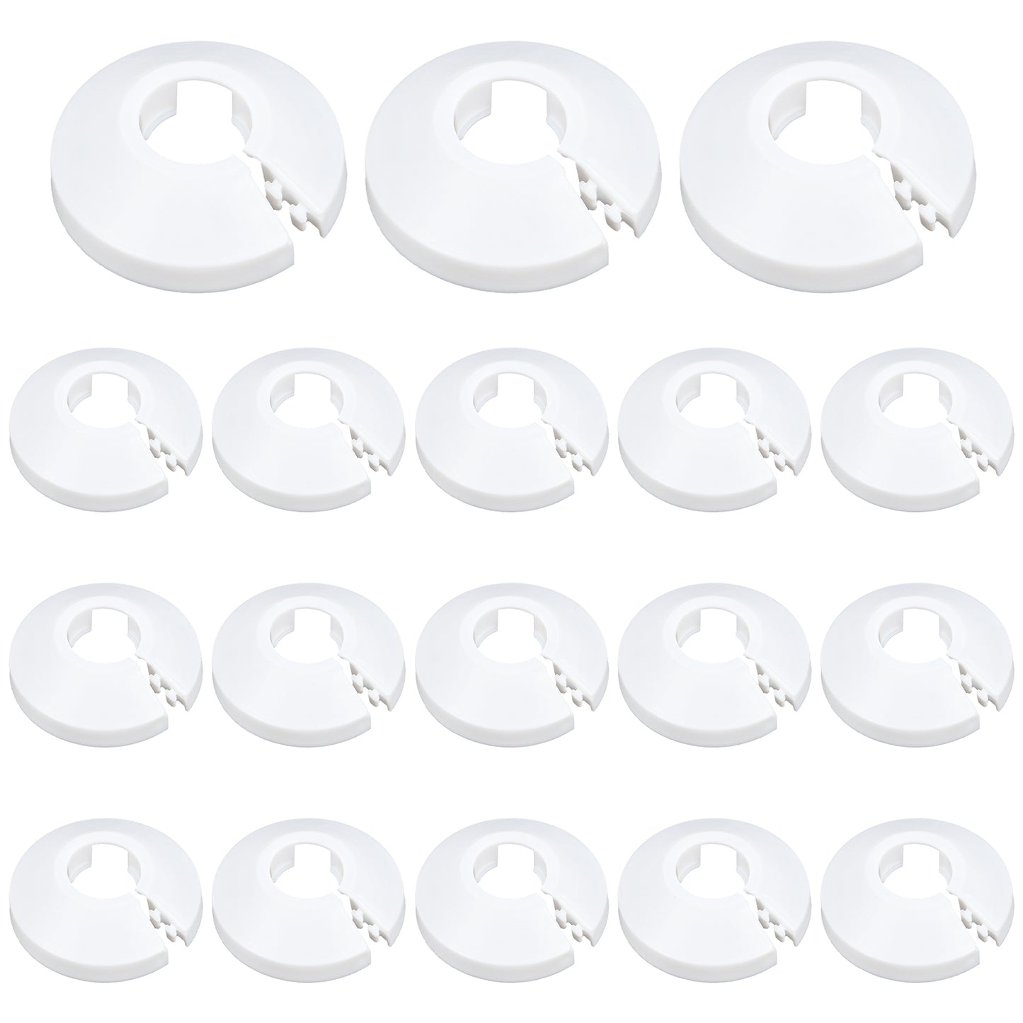 JIYIN 18 Pcs Plastic Radiator Pipe Covers White Radiator Pipe Collars, Plastic Water Pipes Collars Wall Flange Cover for 15mm Diameter Pipe Decoration