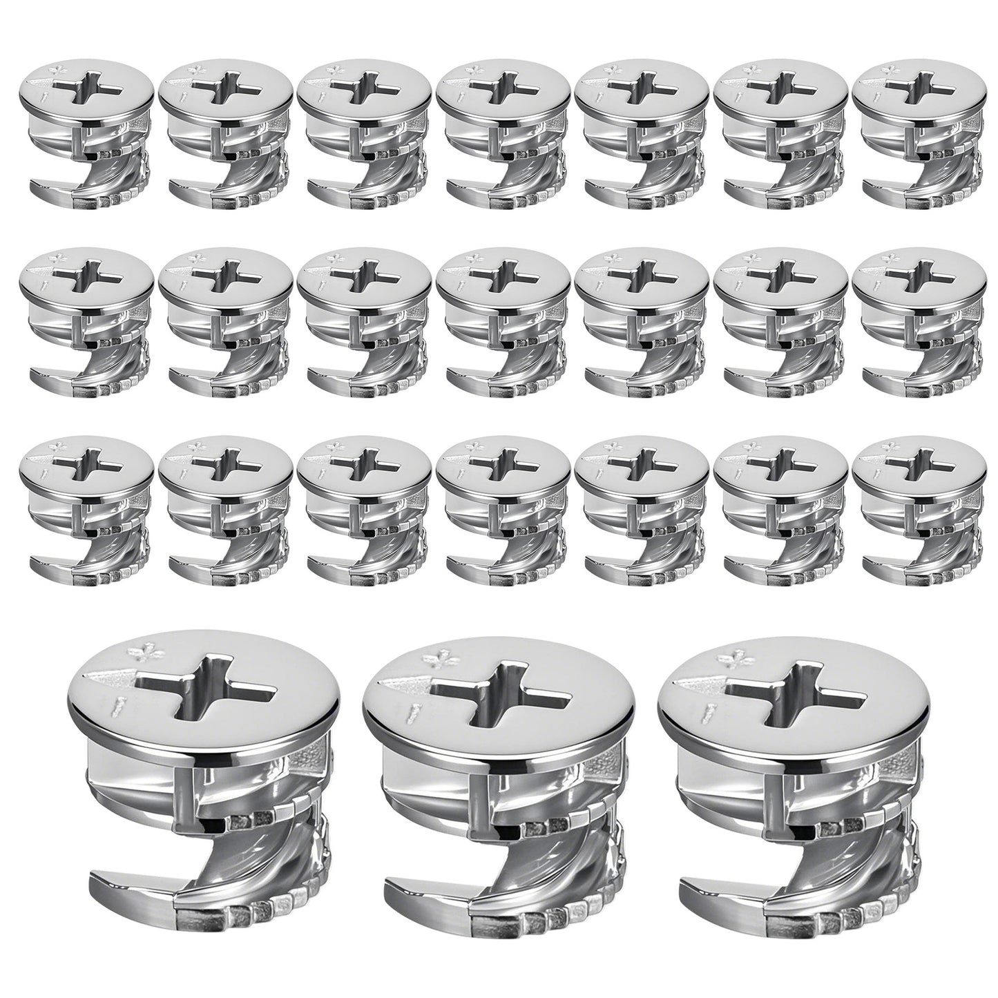 simarro 24 Pcs Furniture Connecter Cam Lock Fittings 15mm x 12mm, Cam Lock Fittings Connectors Hardware for Furnishing Cabinets, Drawers, Dressers, and Wardrobe Furniture Panel Connections