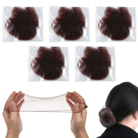 BOHUIZ 50 Pcs Invisible Hair Nets, 20 Inch Brown Hairnets for Buns, Elastic Edge Mesh Bun Hair Nets for Women Ballet Gymnastics Bun Sleeping Wig Catering Nurse